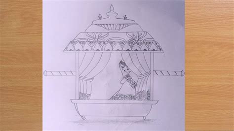 How to Draw Scenery of Palanquin Step by Step.